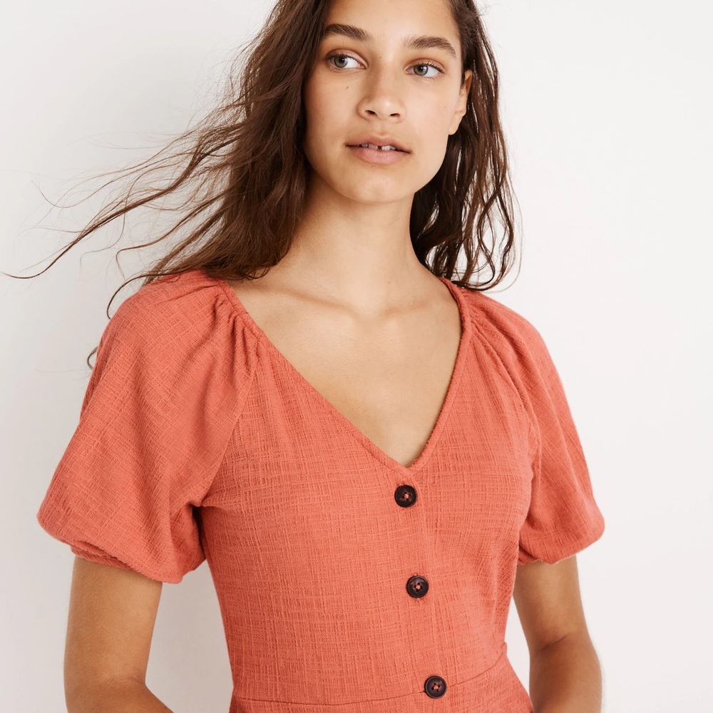 Madewell Texture & Thread Puff-Sleeve Dress - Picture 6 of 7